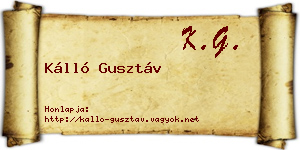 Kálló Gusztáv névjegykártya