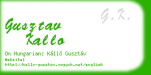 gusztav kallo business card