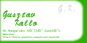gusztav kallo business card